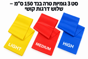 סט 3 גומיות טרה בנד 150 ס”מ – שלוש דרגות קושי